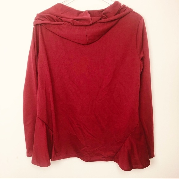 Double JU Burgundy hoodie top‎ S XL - Picture 5 of 8